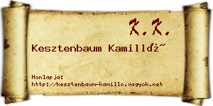 Kesztenbaum Kamilló névjegykártya